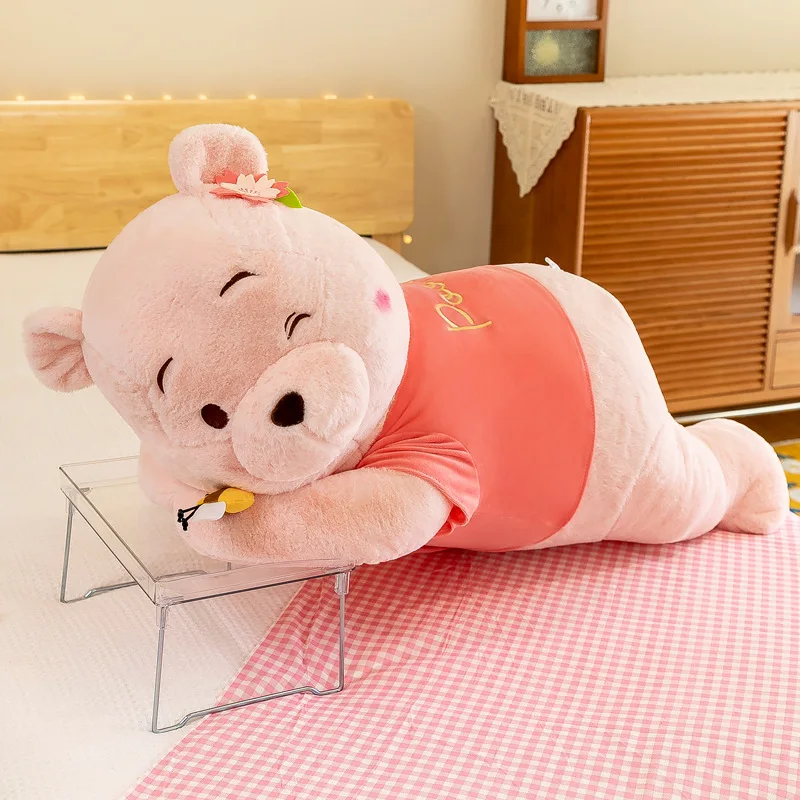 かわいいぬいぐるみ ウィニー・ザ・プー ウサギの毛皮のような寝そべりクマのぬいぐるみ 子供の誕生日 クリスマスプレゼント キッズ用 ソフトピローおもちゃ