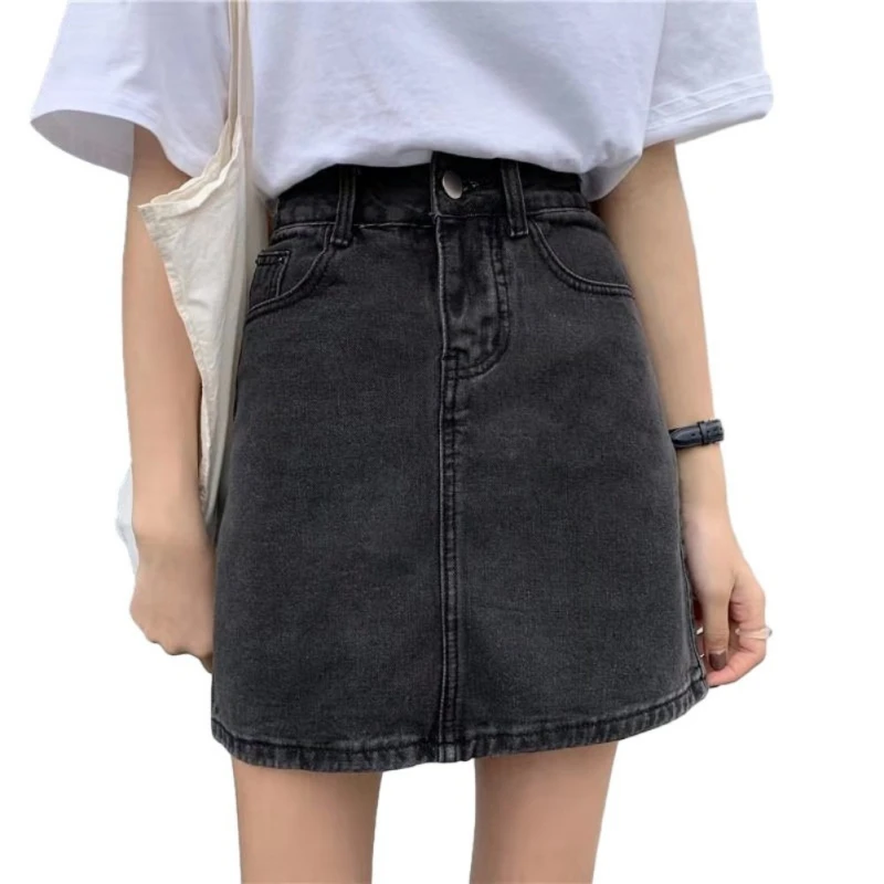 Summer Denim Short Skirt For Girls Sexy Slim High Wiast Wrap Hip Mini Skirts Teen Women Korean Chic Pockets Shorts Jeans Skirt