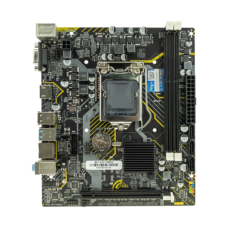 اللوحة الأم ASL H311M Micro-ATX LGA 1151 تدعم معالج Intel Core 6th 7th 8th 9th Gen CPU DDR3 Max 16GB SATA 3.0 Mini SATA