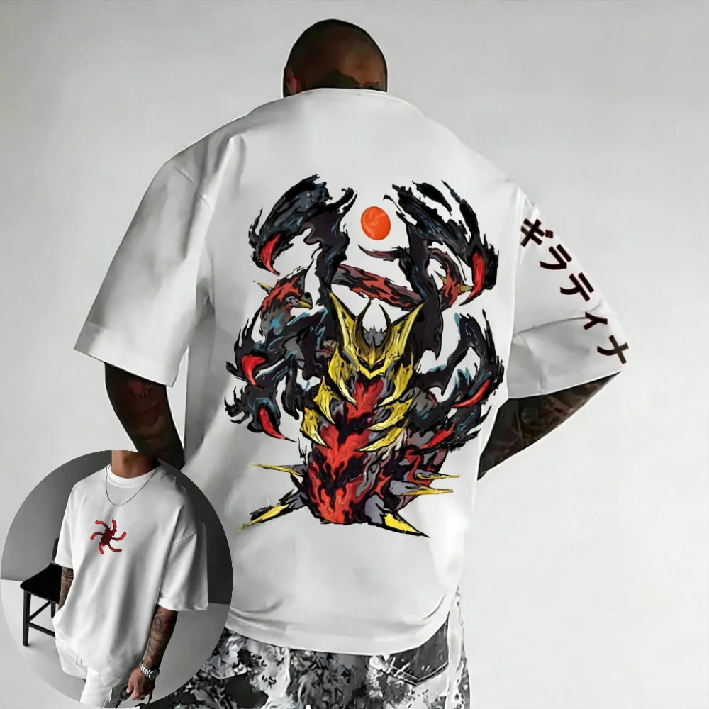 Pokémon Herren- und Damen-T-Shirt Giratina Anime Vielseitiges T-Shirt Sommer und Frühling Neue kurzärmelige Eltern-Kind-Outfits für Jungen