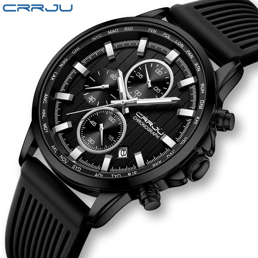 

CRRJU Top Brand Luxury Men's Watch 30m Waterproof Date Clock Male Sports Quartz Casual Wrist Watch Relogio Masculino