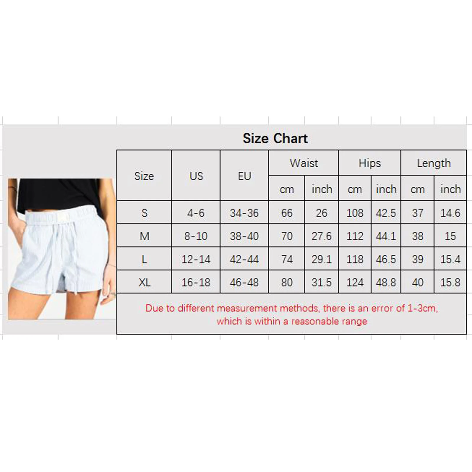 Women Striped Shorts Elastic Waist Casual Shorts Summer Streetwear for Daily Date