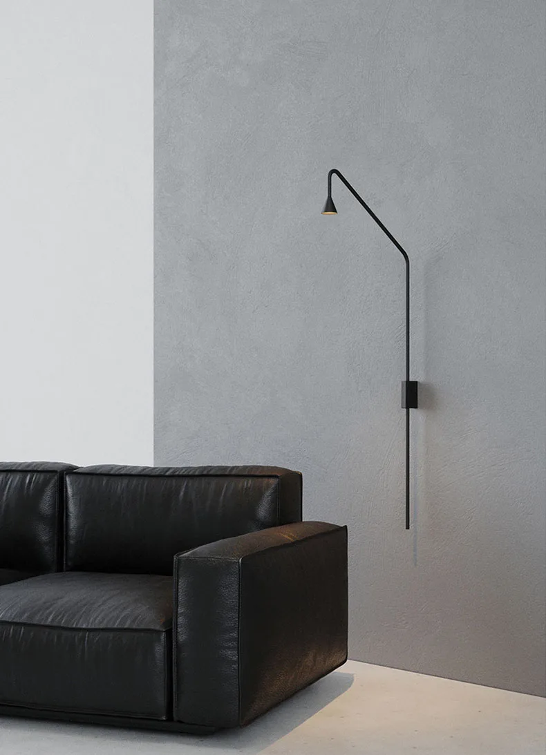 Minimalist Aluminium Wall Light Rotatable Matte Gold Black