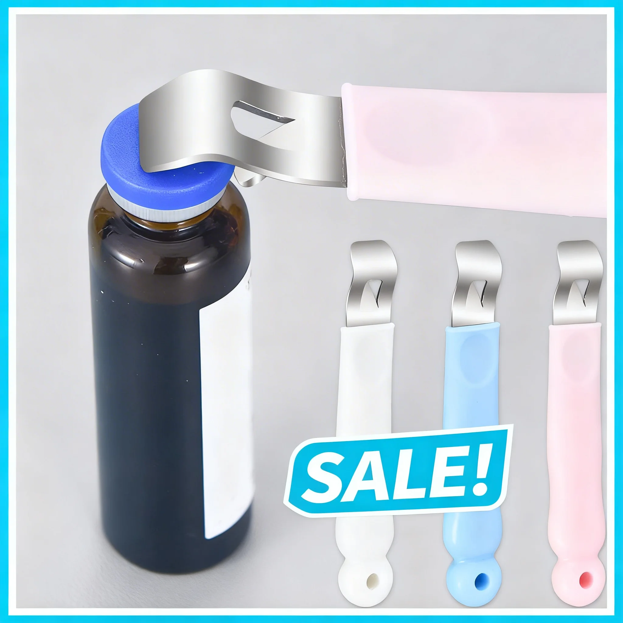Stainless Steel Bottle Opener with Silicone Handle, 11cm Labor-Saving Beer Cap Opener, Rust-Resistant Portable Kitchen Tool