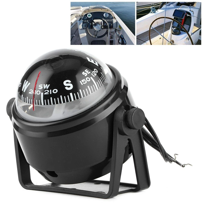 LED DC12V Navigation Electronic Digital Compass Yacht Boat Navigation Compass Direction Compass (With Built-In Light)