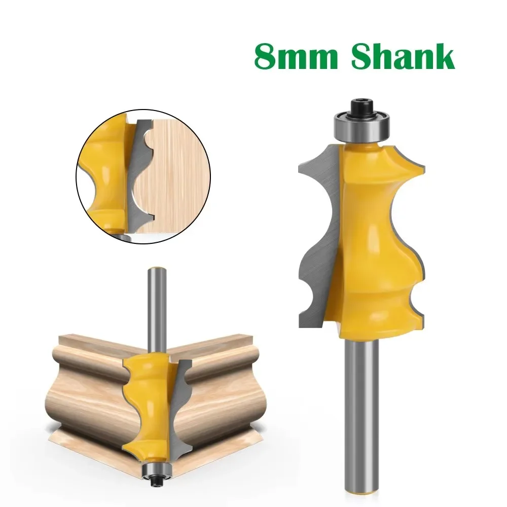

1PC 8MM Shank Milling Cutter Wood Carving Fish Handrail Moulding Line Router Bit Woodworking Cutter Milling Wood Bit Face Mill