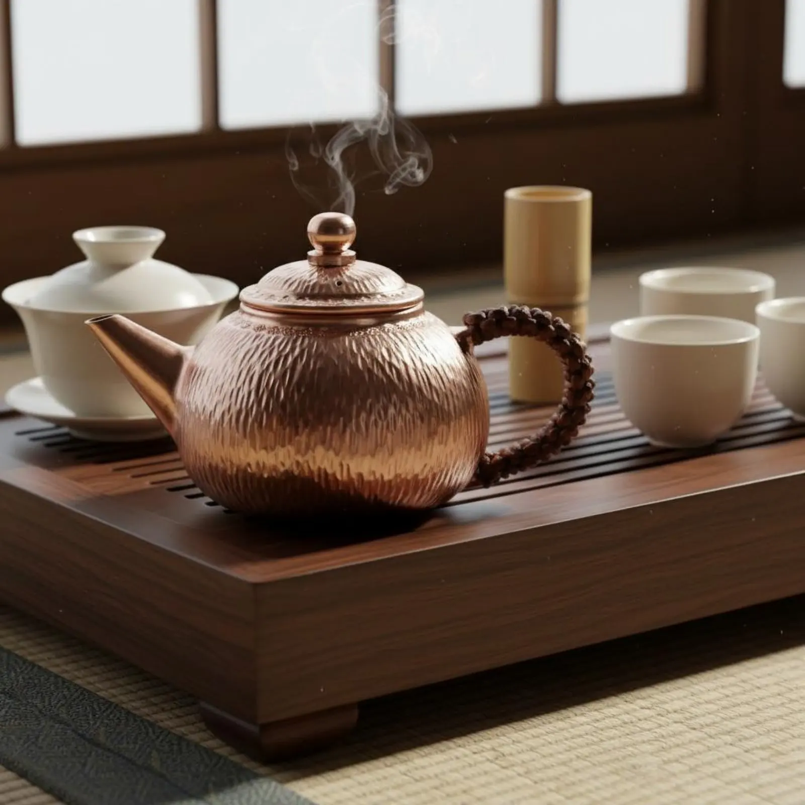 

Handmade Copper Teapot No Coating Hammered Copper Beverage Kettle Small Gongfu Beverage Pot Heat-Resistant-Scald Handle