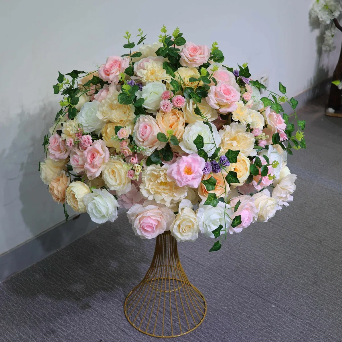 60/40cm Large Flower Ball Artificial Table Centerpiece for Romantic Wedding Event Decoration Road Lead Floral Arrangement Decor