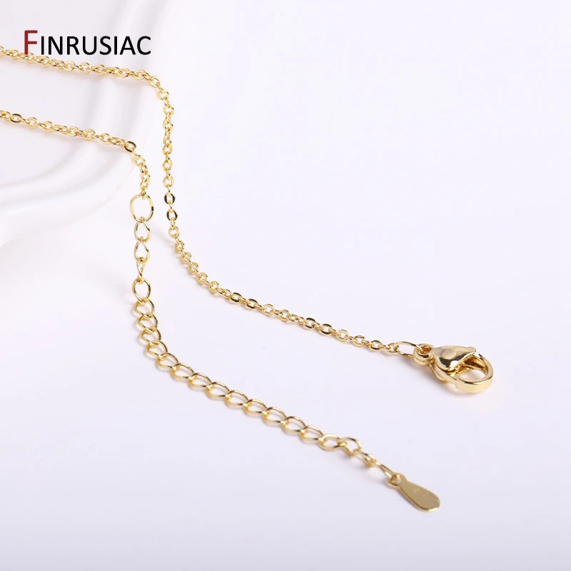 46.5cm Length Real Gold Plated 1.3mm Chain For Necklace Making DIY Jewelry Making Chain Wholesale