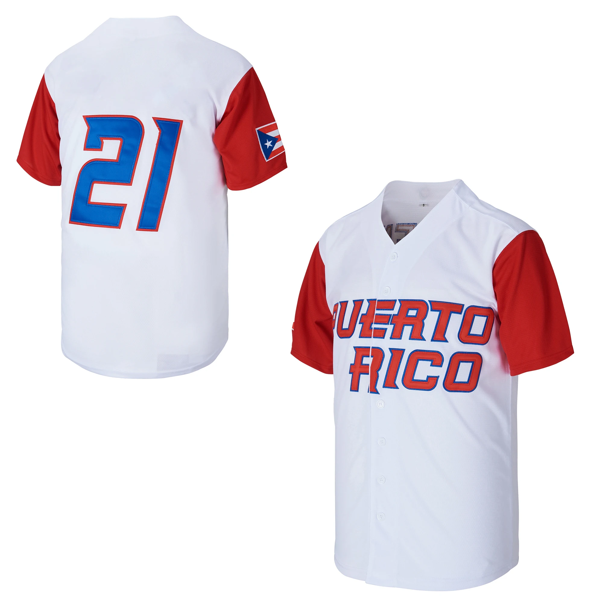 Puerto Rico #21 Roberto Clemente World Game Classic Men Baseball Jersey