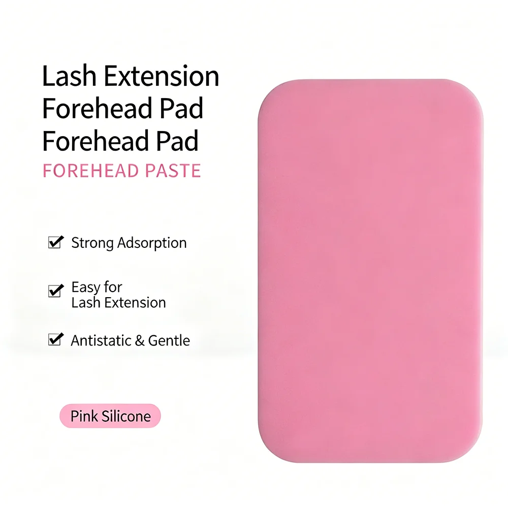 1/2PCS Anti-static Silicone Forehead Pad for Eyelash Extensions Square Pink Transparent