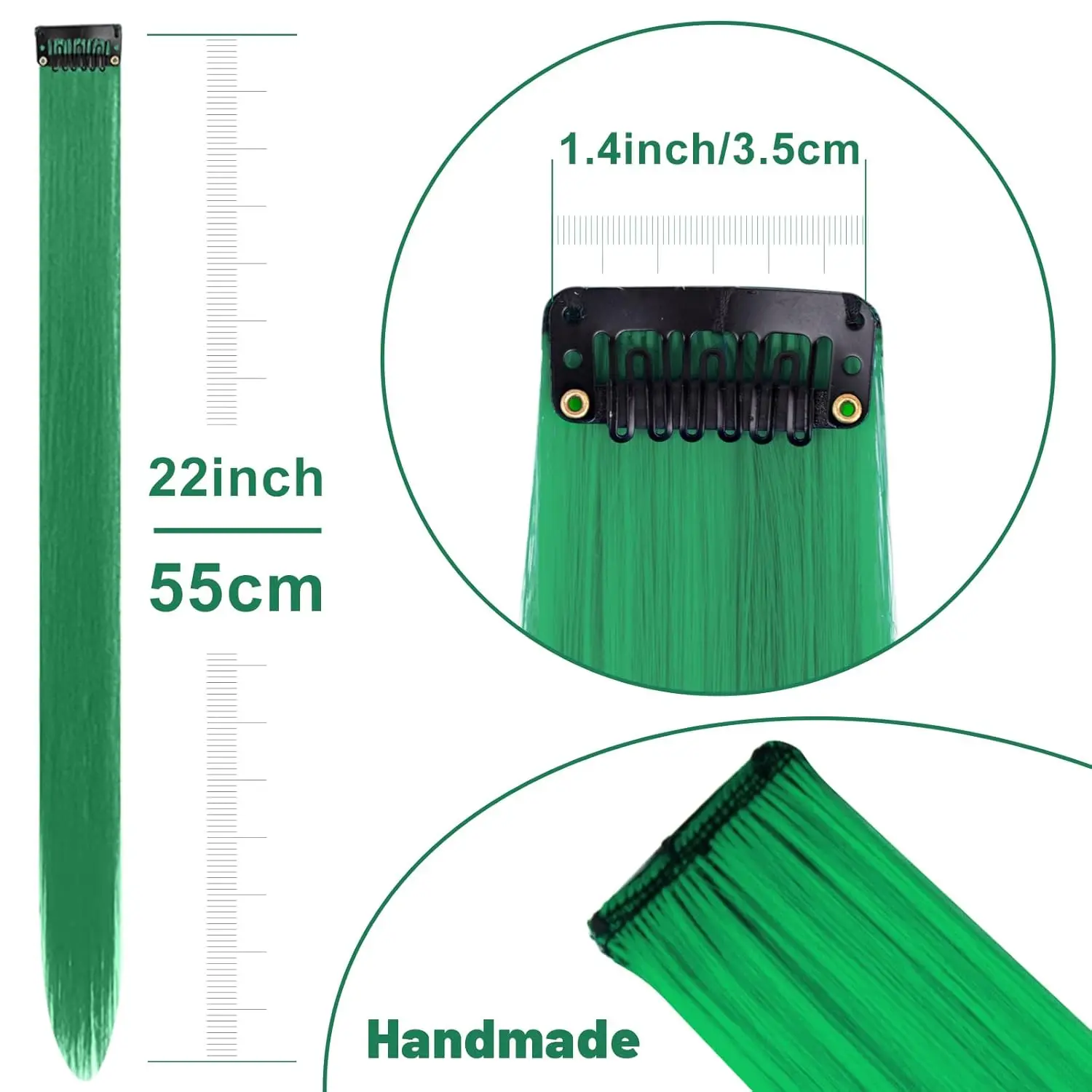 10pc Colored Hair Extensions Clip in Set