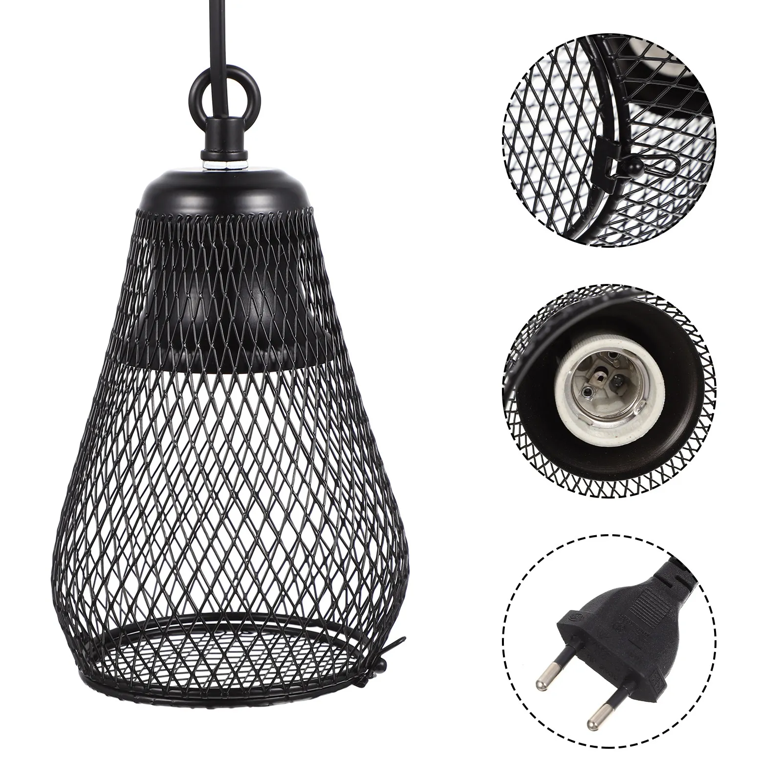 Reptile Heating Lamp Shade Anti-Scald Protective Cover Iron Mesh Guard Hook for Pet Climbing Box Heating Lamp Reptile Terrarium