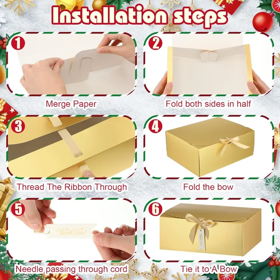 36 Set Weeding Boxes Bridesmaid Proposal Box 10 x 8 x 4 Inch Light Gold