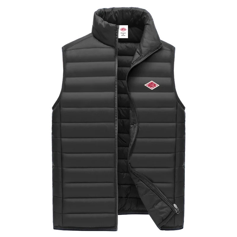 Autumn Winter Japanese Korean Style Men Women Embroidery Logo Wearing Sleeveless Vest High-quality Classic Quilted Zipper Jacket