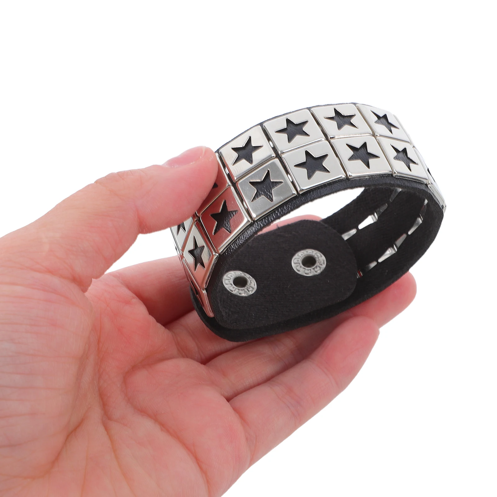 

3 Pcs Punk Bracelet Chunky Studded Rivets Snap Ring Men Edgy Goth Accessories Women Bracelets For Nightclub Style