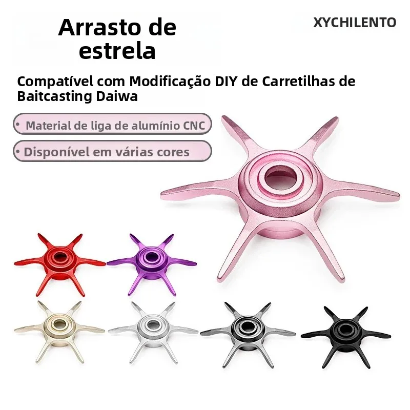 Crianças 1 pçs estrela arraste modificado para daiwa arremesso carretel de pesca freio descarga chave 65mm liga alumínio diy acessório