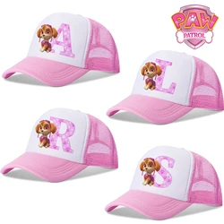 Casquette de baseball Paw Patrol pour enfants, chapeau de soleil décontracté pour filles, casquette à visière réglable, lettres de dessin animé imprimées, cadeaux d'anniversaire pour enfants, nouveau