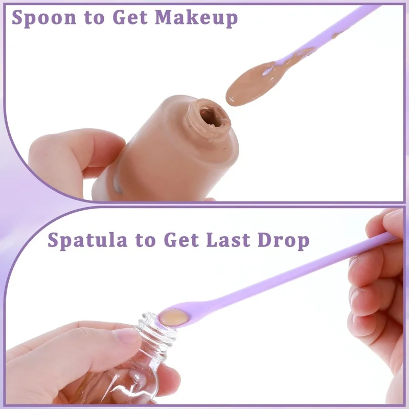 3pcs Silicone Spatula Set Multi Size Makeup Spatula Double-Head Tiny Scraper for Thin Lotion Bottles Jar Kitchen Cosmetic Tools