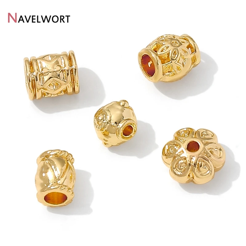 14K Gold Plated Brass Metal Tube Beads Spacer Beads,Separator For Beads, For Jewelry DIY Bracelet Necklace Making Accessories view 3