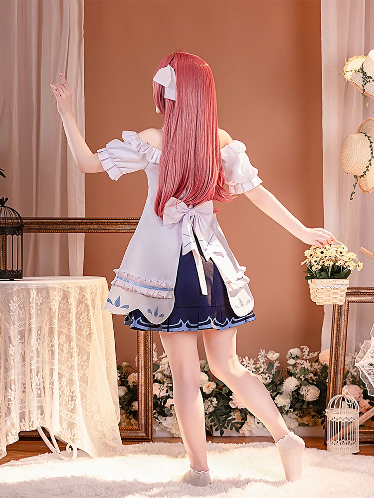 لعبة Genshin Impact Clervie/Arlecchino أزياء تنكرية لحفلة الهالوين وعيد الميلاد لعب الأدوار الهزلية في المخزون للنساء مقاس XS-XXL