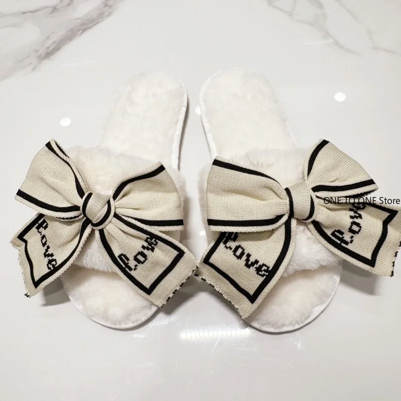 الجملة عارضة رقيق النعال النساء منزل شقة أزياء الشتاء Bowknot الحب مصمم أحذية السيدات المنزل أفخم منصة أنيقة #4