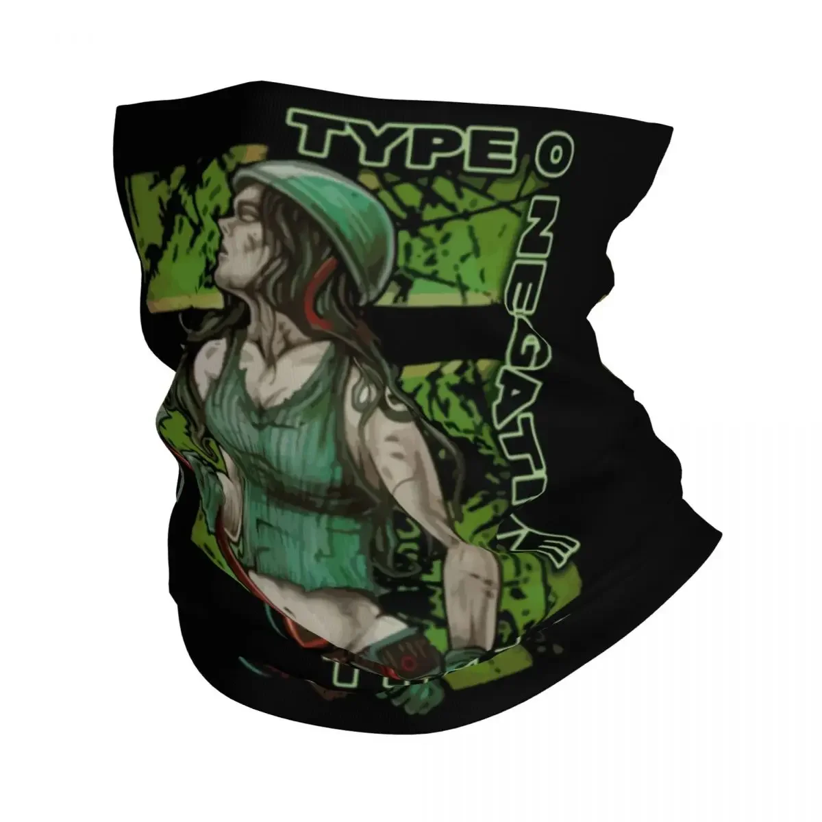 O Type Negative Logo Neck Gaiter Women Men Windproof Winter Heavy  Rock Band Bandana Scarf for Ski