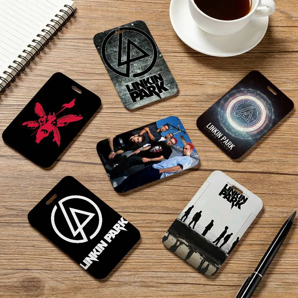 

Band L-Linkin P-Park Card Holder Employee Card Cover Lanyard Work Business ID Badge Holder Name Tag Cards Case