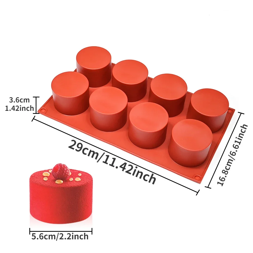 Cilindro Molde de Silicone para Pudim de Geléia de Sabão, Resina Chocolate Cookie Mold, Bolo Coberto Ferramenta Sandwich, Doces e Bolo Assadeira