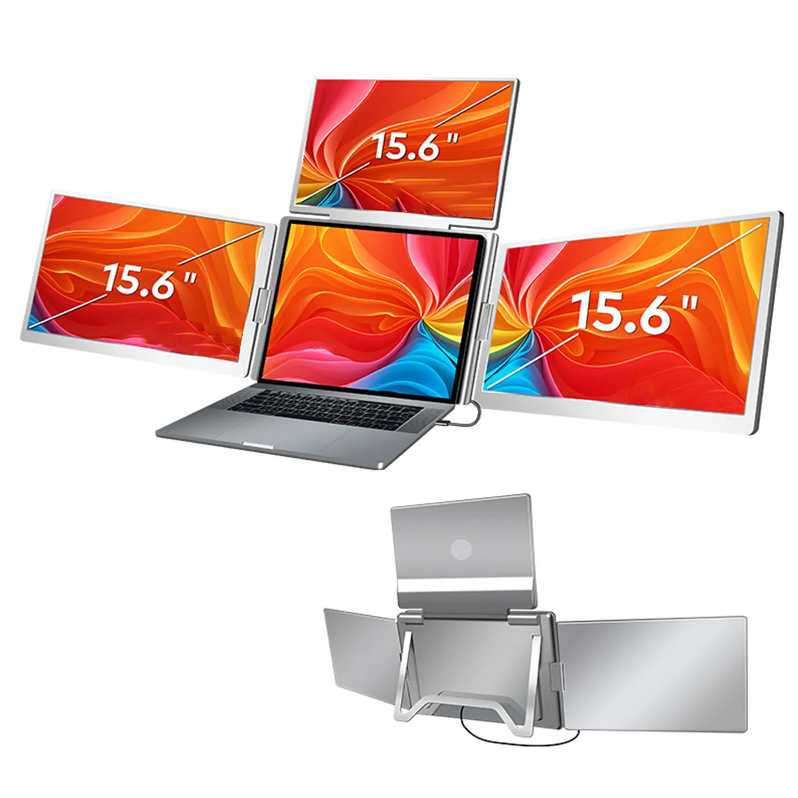 

Удлинитель экрана ноутбука 15,6 дюйма, четырехмониторы, портативный 1 кабель для 3 экранов, складной для ноутбуков 12–188,5 дюйма, расширенные мониторы для ноутбуков