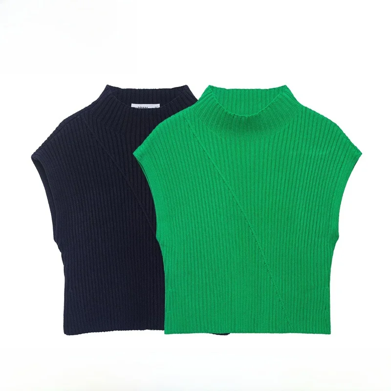 

EVEA New Women's Faion Knitted Rib Vest Stripe Pattern Loose Fit Polyester Fiber Casual Sle Spring Season Collection