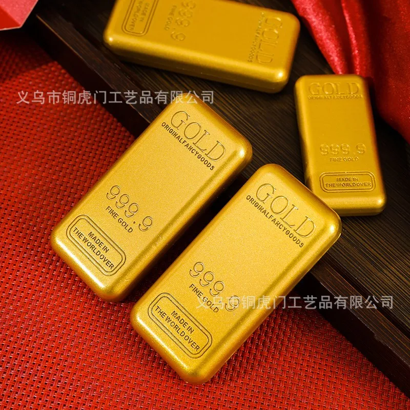 Wholesale Two Pieces Price Boutique Alluvial Gold Gold Bar High Quality Handmade Solid Gold Brick Paperweight Home Meaning Real