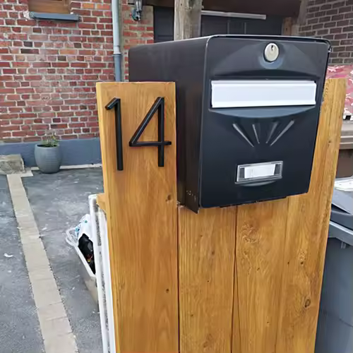 1pc 125mm Floating House Number Outdoor 5 inch Black Zinc Alloy Letter Apartment Door Numbers Mailbox Address Sign #0-9 - Image 6