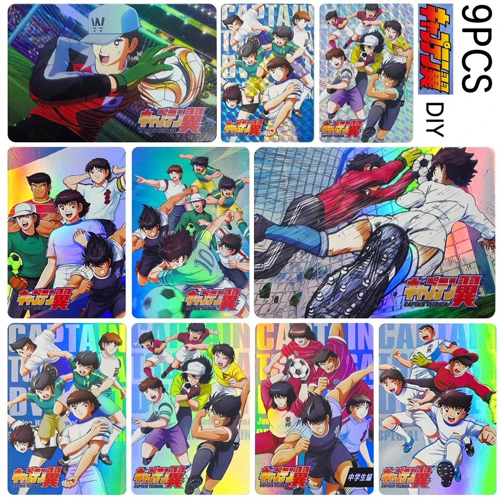 Capitano Tsubasa fai da te fatto in casa 10 pezzi carta da collezione Misaki Taro KojiroHyuga Sanae Flashcard olografiche Anime Merchandise