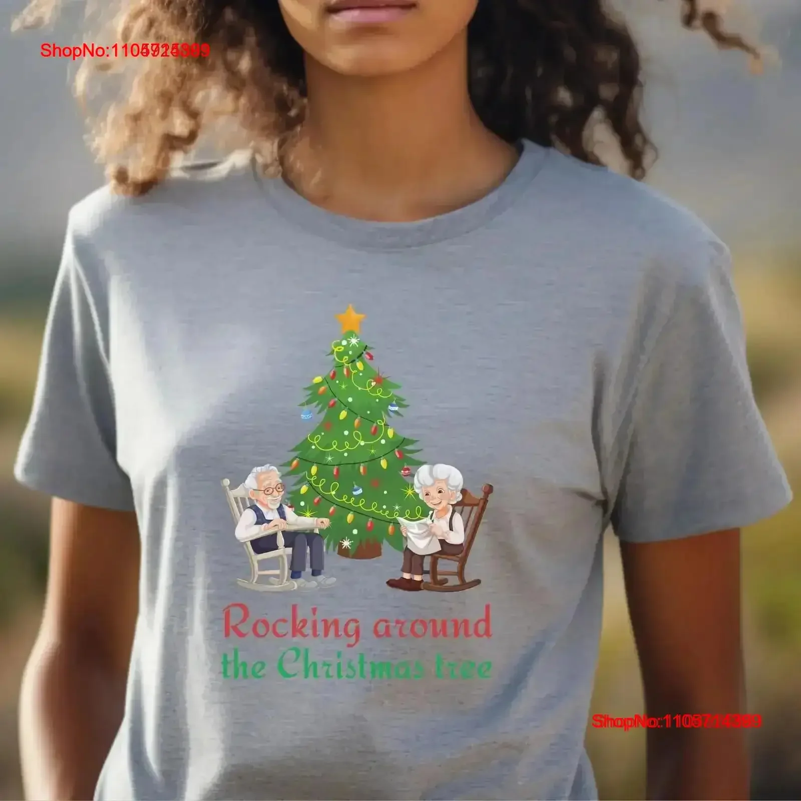 Christmas Song T Shirt Rocking Around the Tree Musical Holiday for Family Festive Xmas Grandparent Ideas vintage Washed homme