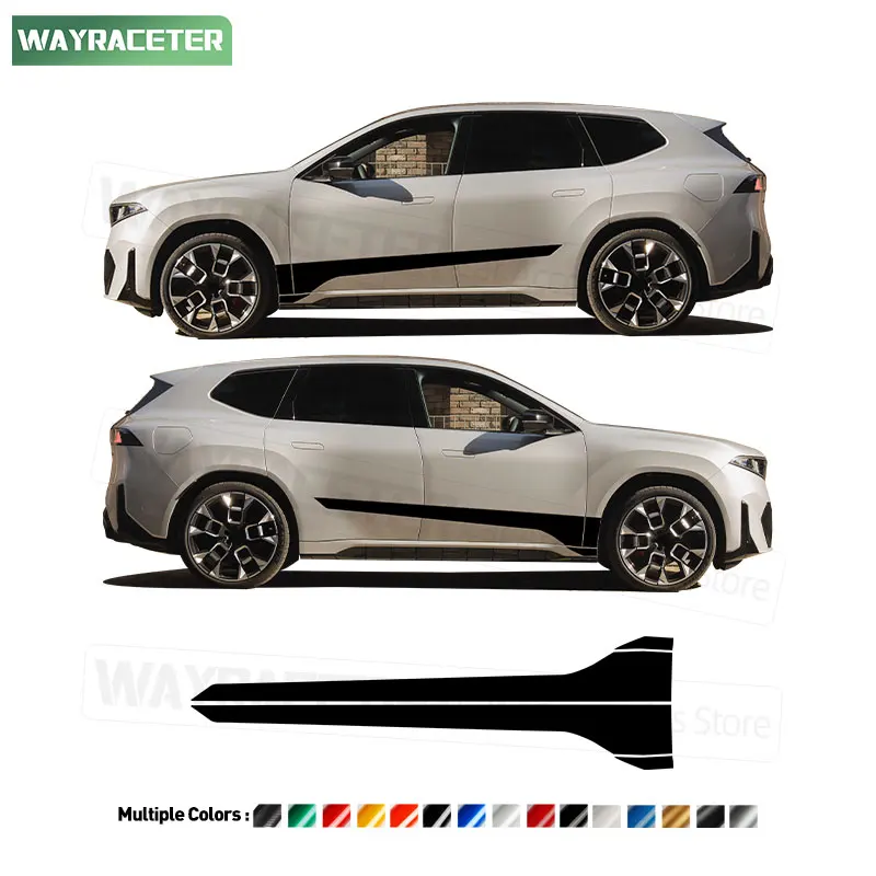

2 Pcs Door Side Stripes Sticker Carbon Fiber Vinyl Decal For BMW iX3 2026 NA5 2027 50 xDrive Sport M Performance Accessories