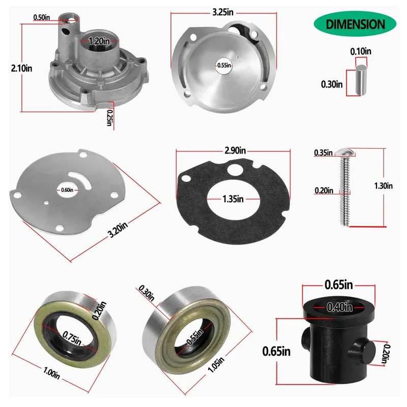 Outboard 382296 Water Pump Impeller Rebuild Kit Repalcement for OMC Evinrude Johnson 777811 9.5hp(1964-1973) 10hp(1958-1963)