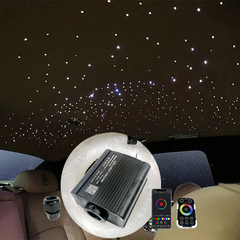 Optical fiber lamp PMMA Twinkle Star ceiling kit Bluetooth APP Control  Starry Car LED Light Kid Room Touch remote RED  Lights