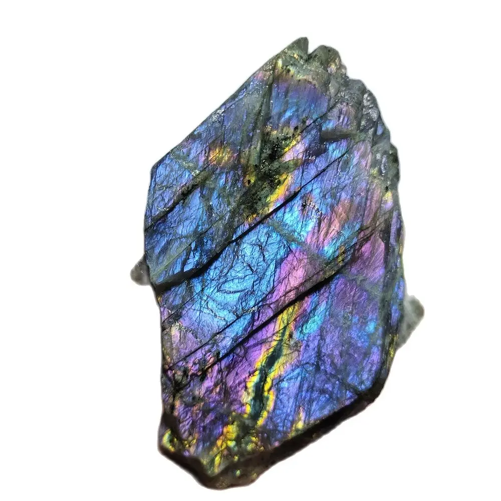 Natural Raw Ore  Gem Labradorite Colorful Stone Specimen Crystal Original Grinding Meditation Chakra Reiki Heal Home Decoration