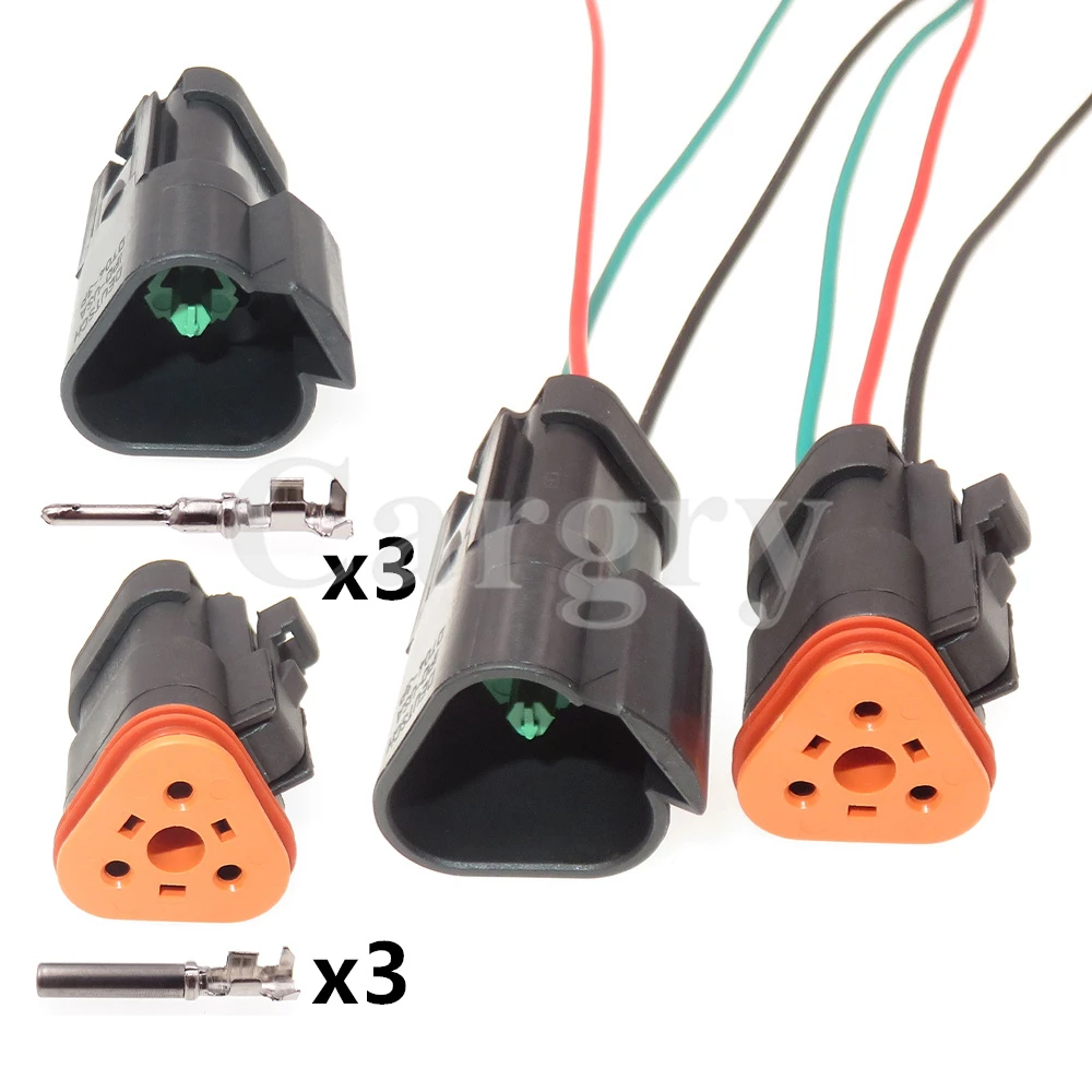 

1 Set 3P DT04-3P DT06-3S Auto Starter Male Plug Female Socket Car Waterproof Adapter High Quality High Current Connector