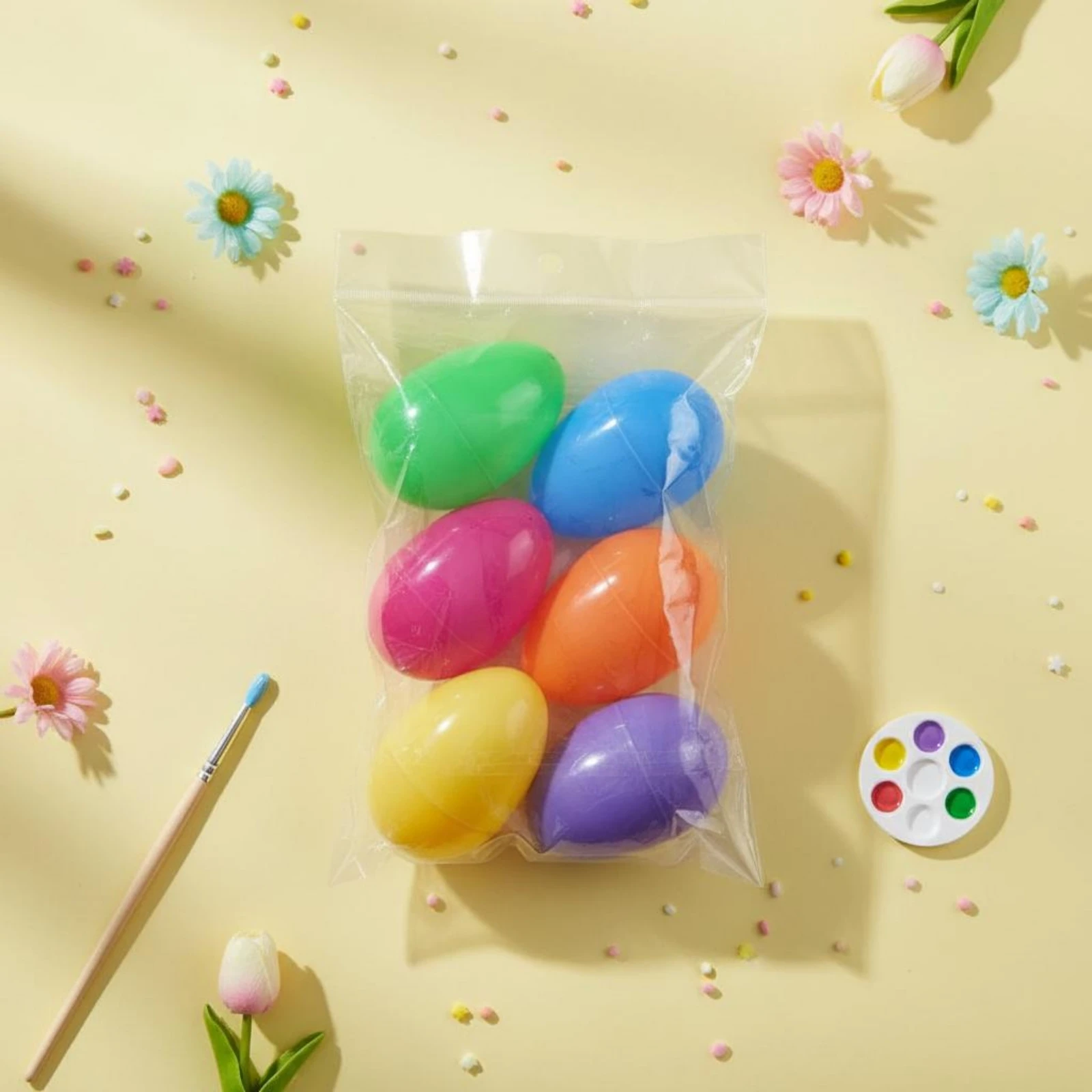 24 Pieces DIY Craft Festive Capsule Reusable Plastic Easter Festive Capsule Holiday Decoration Two-Piece Design Bright Hues