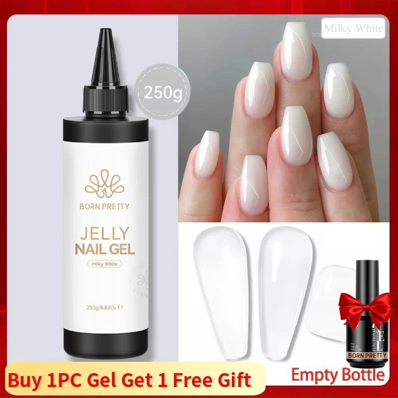 

BORN PRETTY 250 г HEMA TPO FREE молочно-белый желе телесный гель-лак для ногтей заправленная упаковка полупрозрачный полуперманентный замачиваемый