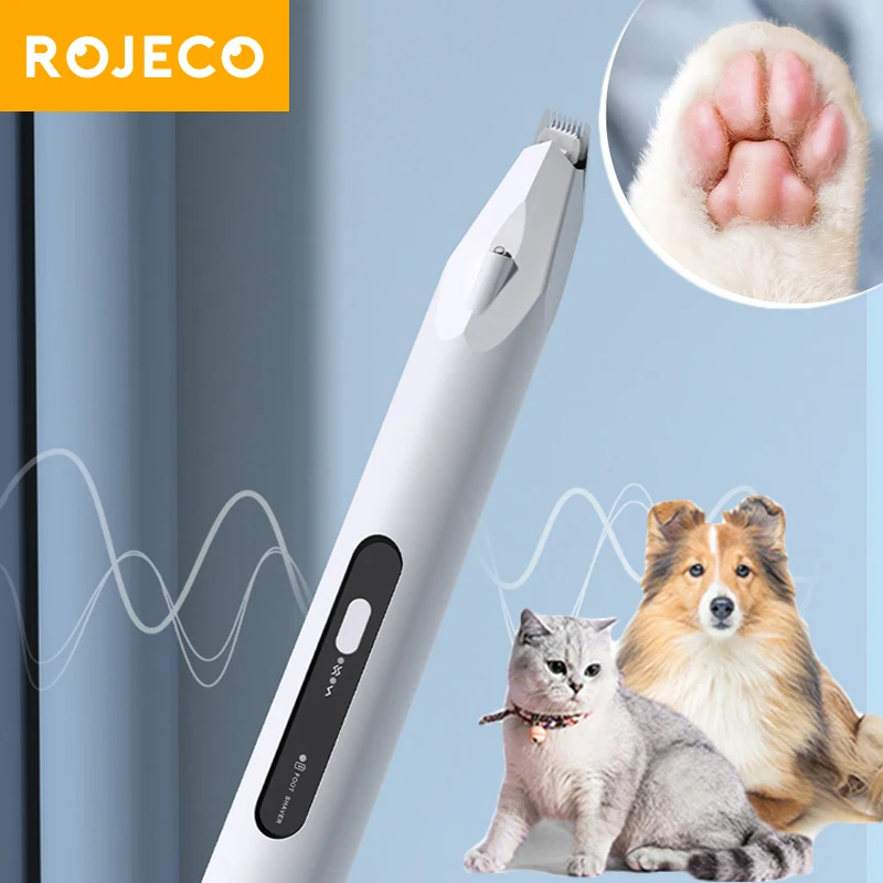 ROJECO Professional Dog Clippers Pet Grooming Hair Trimmer with LED for Cat Electric Rechargeable Shaver Dog Grooming Accessorie