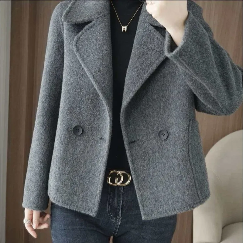 Wool Double-sided Woolen Coat Short 2026 Autumn and Winter High-end Small Coat Women's Double-sided Woolen Short Coat