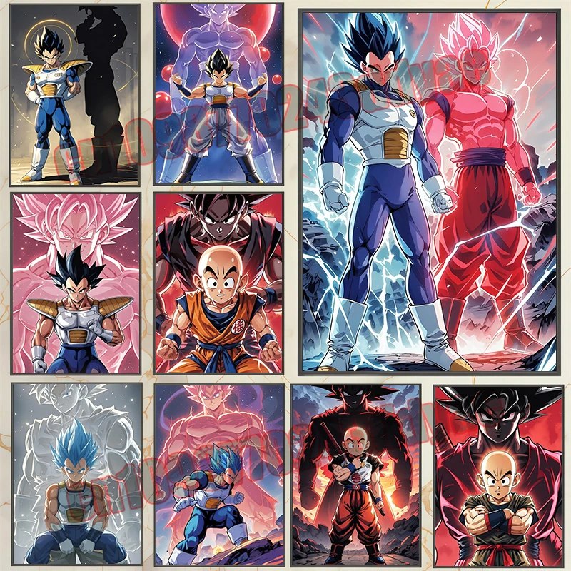 

Anime Dragon Ball Poster Vegeta Wukong Painting Printing Canvas Room Wall Art Decoration Pictures Mural Living Room Decoration