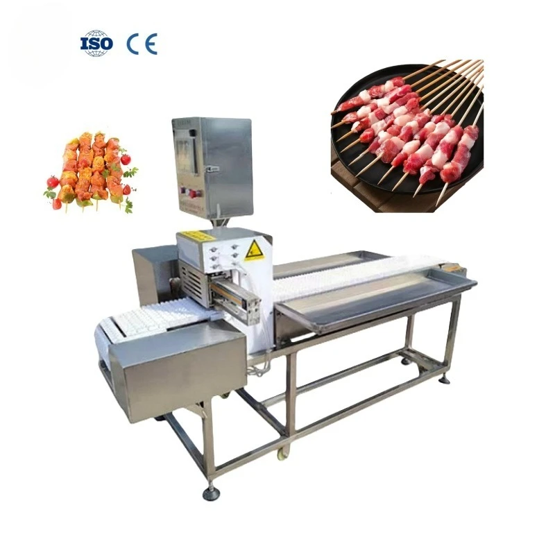 High Efficiency Barbeque Kabab Skewer Maker Meat Stringing Machine Satay Skewering Machine
