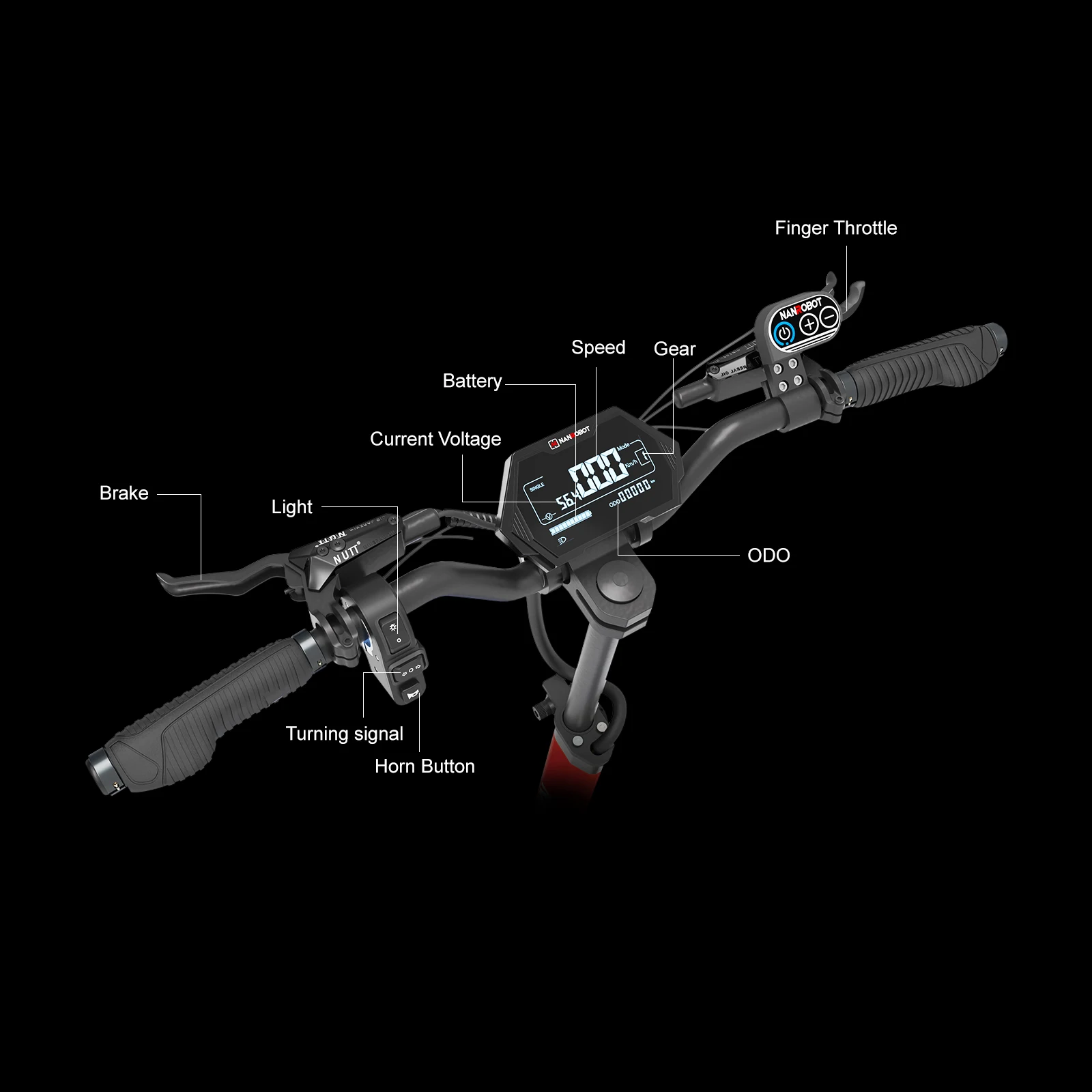 NANROBOT D4+MAX Adult Electric Scooter - High-Speed Off-Road Scooter with 42Mph Top Speed, 40Miles Long Battery Life, 265lbs Heavy-Duty Load Capacity. Foldable Scooter with Shock Absorption System and 10-Inch Tires view 7