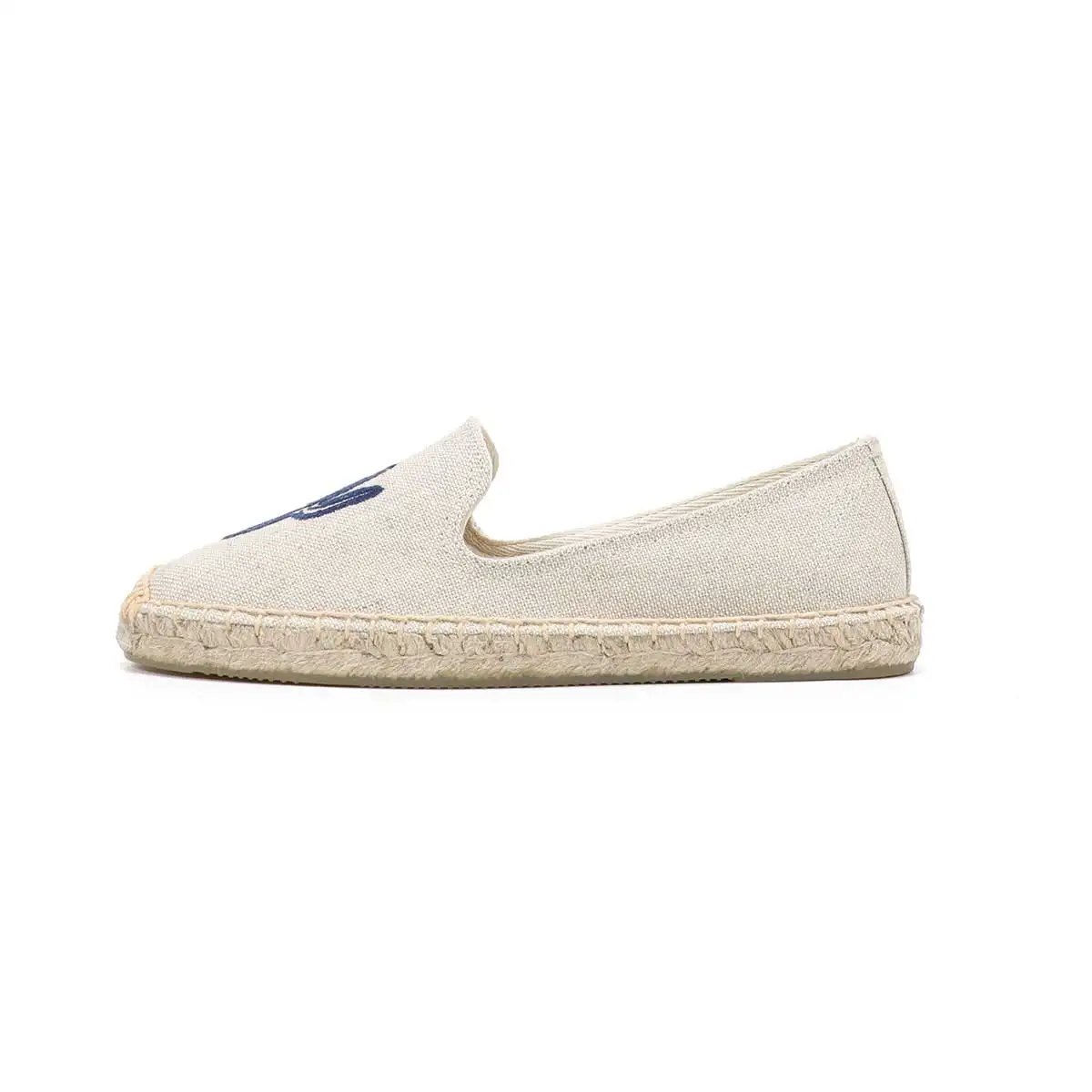 Scarpe basse ricamate semplici da donna estive punta tonda lino Slip On scarpe Casual da donna scarpe di stoffa espadrillas comode