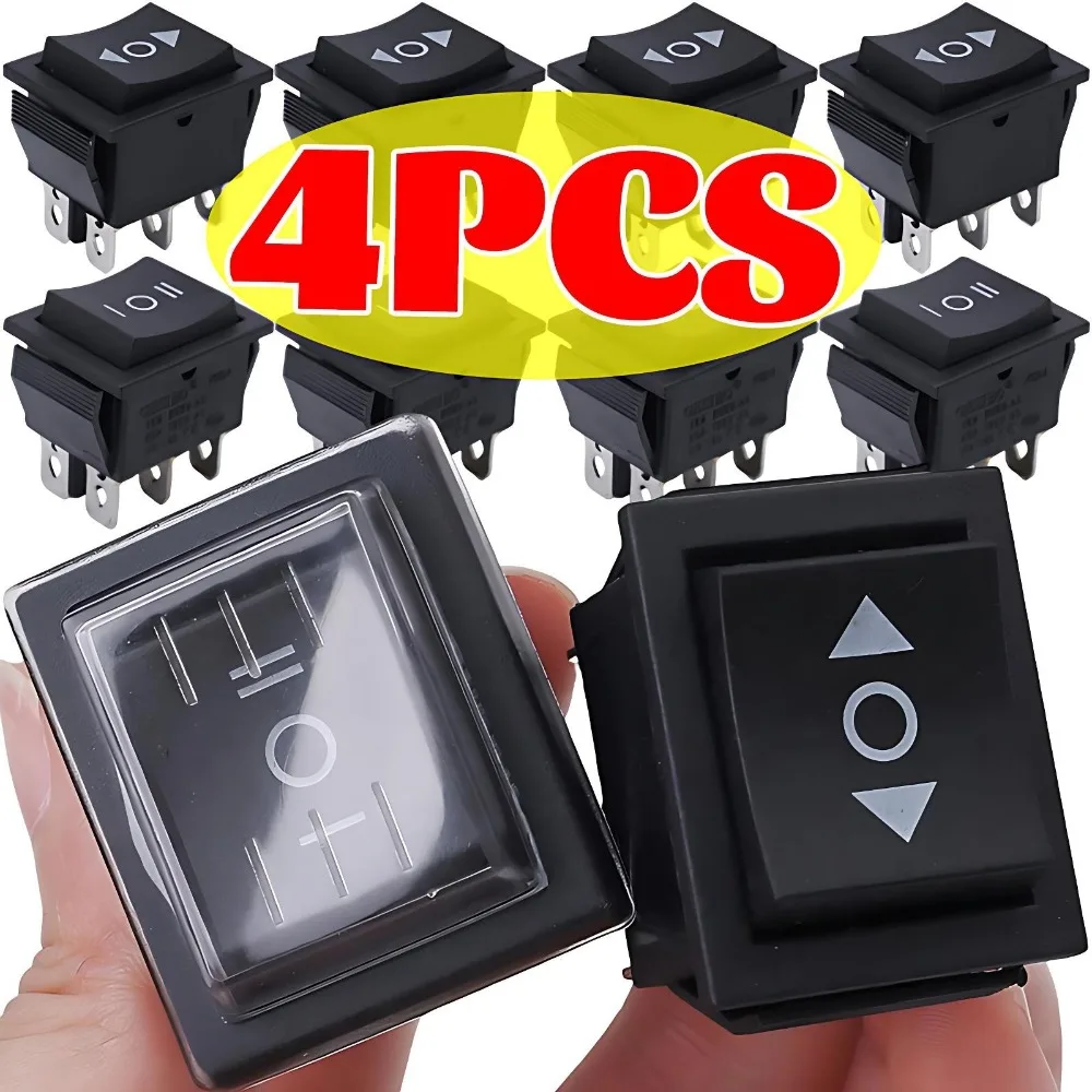 Self Resetting 6 Pin Rocker Switch 16A 250V 20A 125V AC Flame Retardant ABS Copper DPDT Snap in Auto Car Marine Toggle Panel