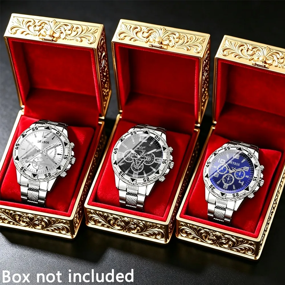 Men’s Watch Set, 3 PCS Business Casual Men’s Wristwatches, Men’s Quartz Watches, Gifts for Christmas, Birthdays